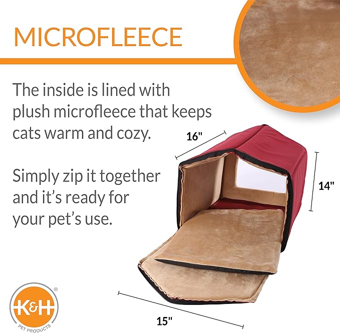 K&H Pet Products Indoor Pet House Red/Tan 16" x 15" x 14" (unheated)