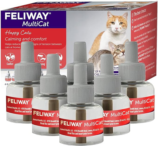 FELIWAY MultiCat Calming Pheromone, 30 Day Refill - 6 Pack