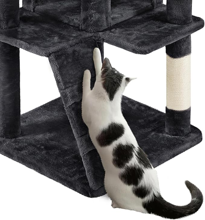 Yaheetech Multi-Level Cat Tree for Large Cats, with Cozy Condos for Indoor Cats