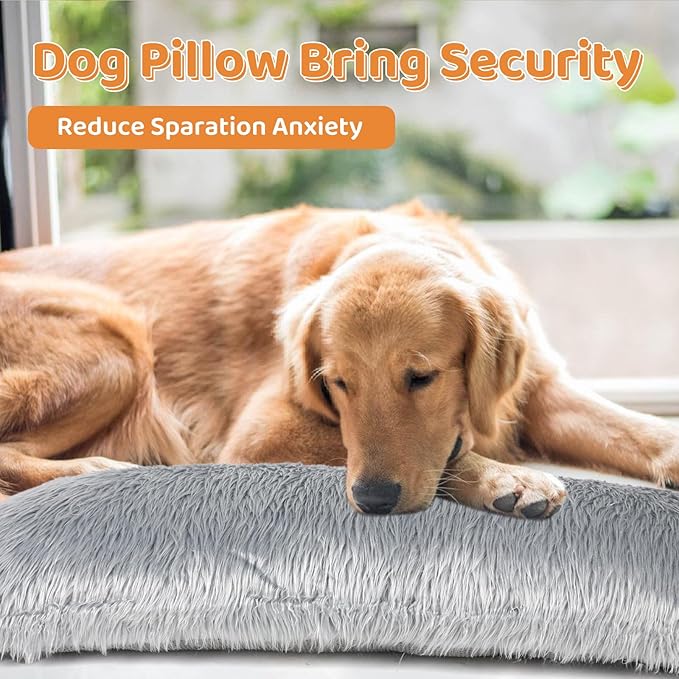 25" Dog Pillow, Dog Calming Pillow for Large and Medium Dogs, l Shaped Dog Neck Pillow for Joint Relief Sleeping&Anxiety Relief lmprove, Pet Pillow for Dogs & Cats Improve, Pet Calming Toy - 25"x8"x4"