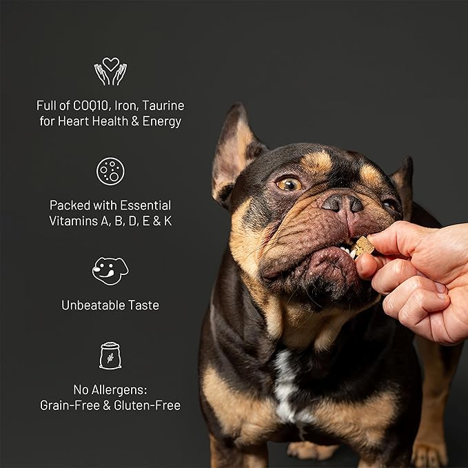 Freeze Dried Superfood 100% Beef Heart Dog Treats, 4 Ounce Bag (Pack of 3), Single Ingredient Organ Meat, High Protein, Heart Health, Energy, Grain Free, Gluten Free, Made in USA