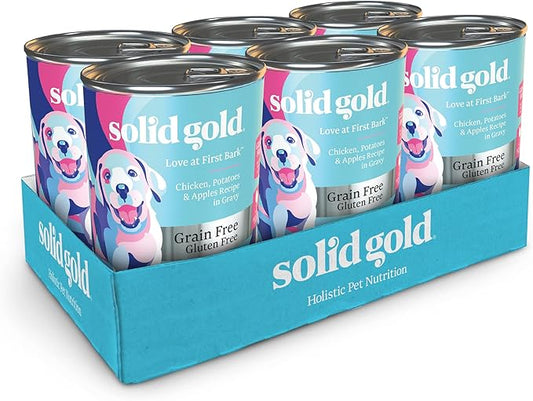 Solid Gold Wet Puppy Food - Made with Real Natural Chicken for Puppies- Love at First Bark Grain Free Canned Dog Food for Gut Health, Immune Support and Soft Skin & Coat