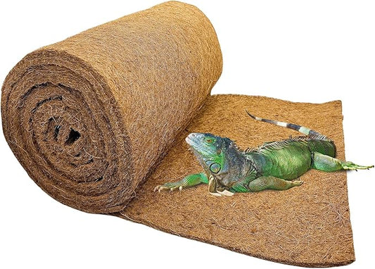 Hamiledyi Reptile Carpet Coconut Fiber Substrate Coco Liner Roll 118x15.7in Lizard Cage Mat Natural Coco Fiber Bedding for Bearded Dragon,Turtles,Iguana,Tortoise Pad Garden Decoration