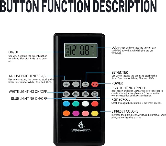 Aquarium lights Fish Tank Light (Remote controller version, 20-26'')