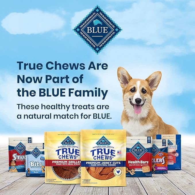 Blue Buffalo True Chews Natural Dog Treats, Chicken and Apple Recipe 12 oz bag