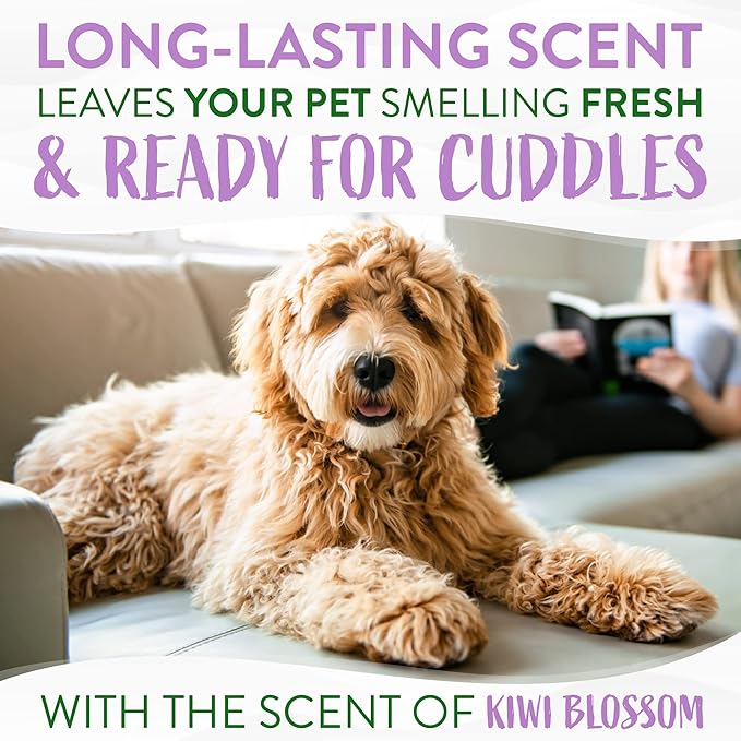 TropiClean Kiwi Blossom Dog Perfume Spray Long Lasting | Naturally Derived Odor Removing Dog Deodorizing Spray | Cat Friendly | Made in USA | 8 oz.