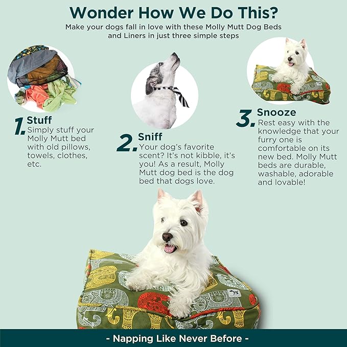 Molly Mutt Oversized Dog Bed Cover, Cotton, 45"L x 36"W x 5"Th