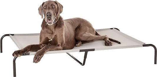 Amazon Basics Cooling Elevated Pet Bed For Dog, X-Large (60.1 x 37.1 x 8.9 Inches), 1 count, Grey