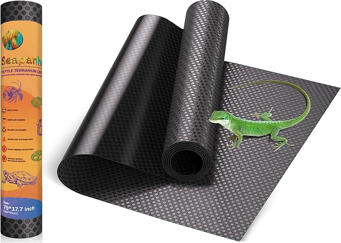 Large Reptile Carpet Terrarium Liner Bedding Substrate Mat – Non-Adhesive Carpet Bedding for Reptile Tank – Warming Terrarium Floor Liner for Bearded Dragon Iguana Turtle Snakes (79 inch)