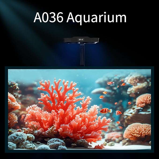 Aquarium Light –2024 New Upgrade A036 Reef Tank Light 36 Watts Saltwater Light with Touch Control, Reef Lights for Coral Reef Nano Fish Tank Marine Tanks with Timer & Screen