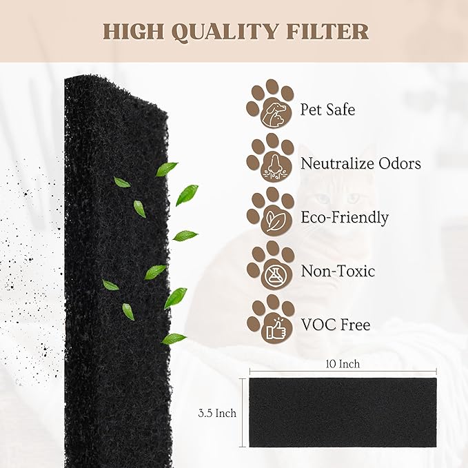 12 Pack Carbon Filters Compatible with Litter-Robot 3 - Durable Filter Replacement for Litter-Robot Carbon Filters for Absorbing Odors Control Damp from Pets, Keep Home Fresh, Compatible Accessories