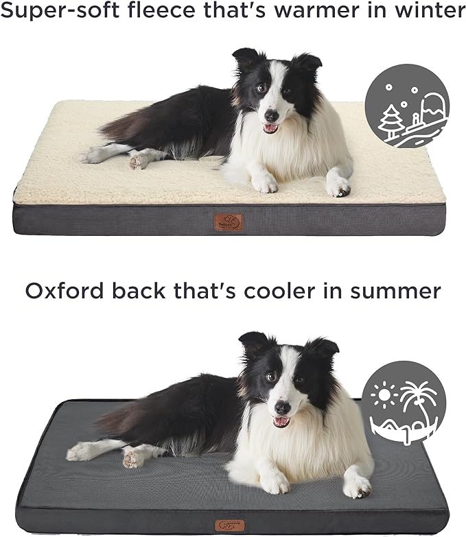 Bedsure Small Dog Bed for Small Dogs - Orthopedic Dog Beds with Removable Washable Cover, Egg Crate Foam Pet Bed Mat, Suitable for Dogs Up to 20 lbs, Oxford Fabric Bottom