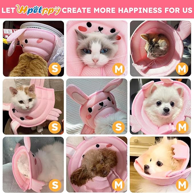 Cat Cone Collar Soft, Cute Cat Recovery Collar, Comfortable Cat Neck Cone for Wound Healing, Protective Pet Elizabethan Collar for Kitten Cat, Not Block Vision