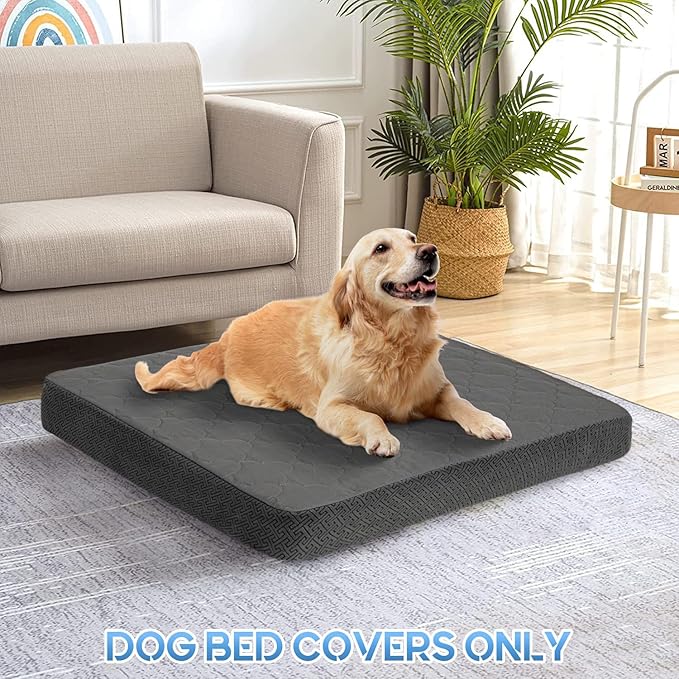 CHHKON Dog Bed Covers Replacement Washable Waterproof Pet Puppy Bed Cover for Dog, Cover Only (Dark Grey,36x27x6 inch)