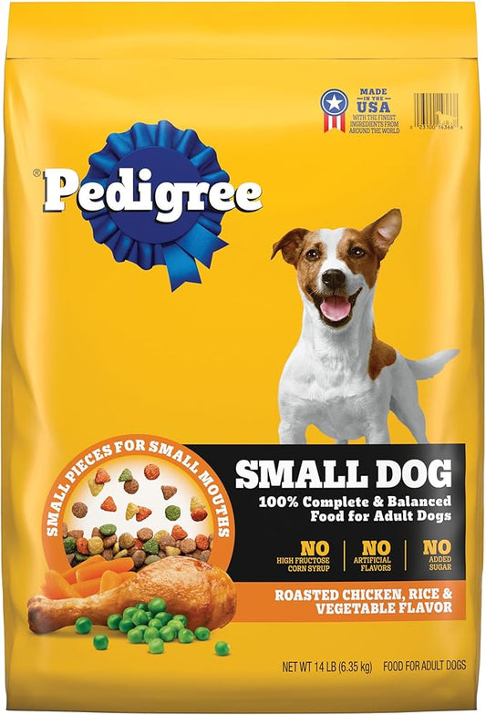 Pedigree Complete Nutrition Adult Small Dog Dry Dog Food, Roasted Chicken, Rice & Vegetable Flavor, 14 lb. Bag