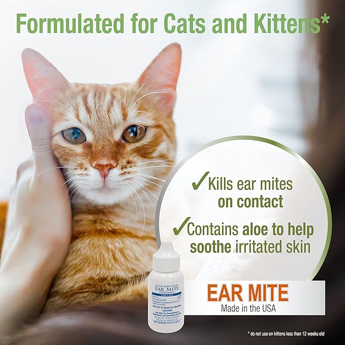 Four Paws Healthy Promise Aloe Ear Mite Treatment for Cats 0.75 Fl. Oz.