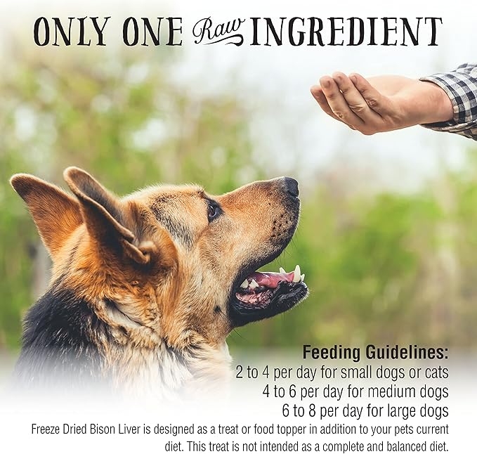 Northwest Naturals Raw Rewards Freeze-Dried Bison Liver Treats for Dogs and Cats - Bite-Sized Pieces - Healthy, 1 Ingredient, Human Grade Pet Food, All Natural - 3 Oz (Packaging May Vary)