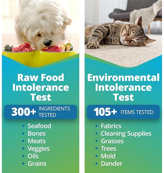 5Strands Pet Raw Food Intolerance & Environmental Sensitivity Test, at Home Test for Dogs & Cats, Hair Sample Collection Kit, All Ages and Breeds, Results in 5 Days