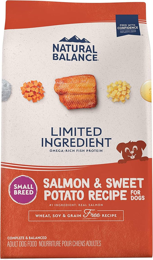 Natural Balance Limited Ingredient Small Breed Adult Grain-Free Dry Dog Food, Salmon & Sweet Potato Recipe, 12 Pound (Pack of 1), Salmon & Sweet Potato (New Formula)