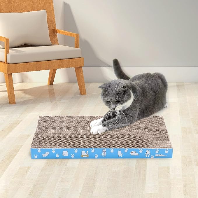 5 Packs in 1 Cat Scratch Pad, Cat Scratcher Cardboard,Reversible,Durable Recyclable Cardboard, Premium Scratch, Suitable for Cats to Rest, Grind Claws and Play (1.4" H(5 Packs))