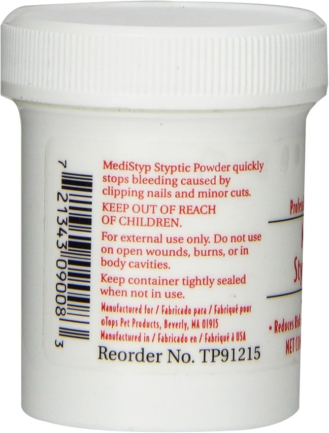 Top Performance MediStyp Pet Styptic Powder with Benzocaine, 1-1/2-Ounce,white