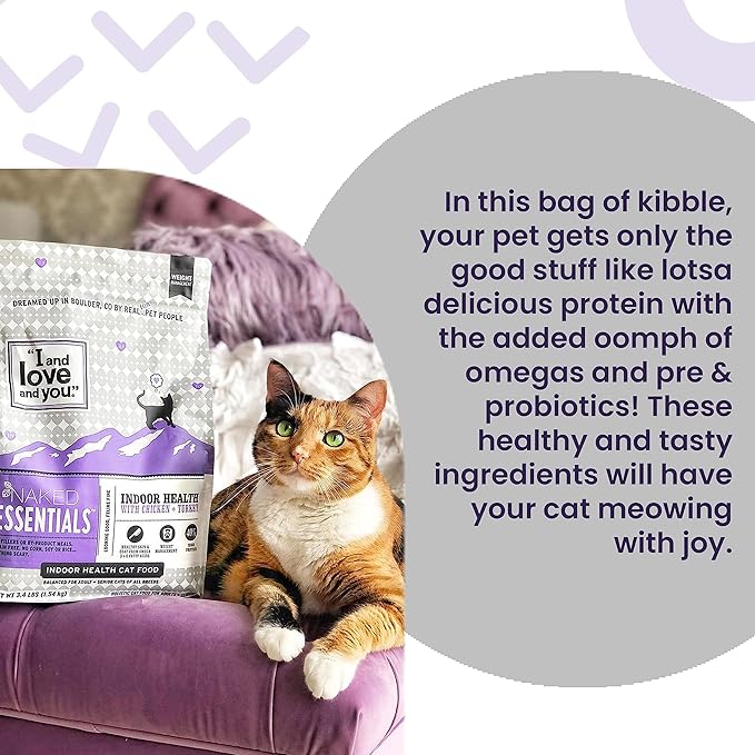 I and love and you Naked Essentials Dry Cat Food - Chicken + Duck - Grain Free, Real Meat, No Fillers, Prebiotics + Probiotics, 11lb Bag