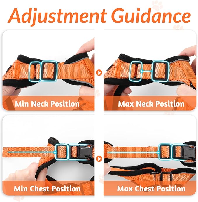 rabbitgoo Cat Harness and Leash for Walking, Escape Proof Soft Adjustable Vest Harnesses for Cats, Easy Control Breathable Reflective Strips Jacket, Orange, XS