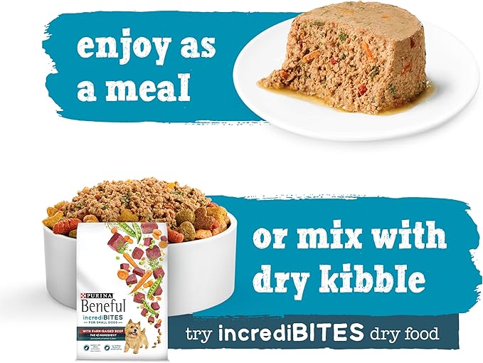 Purina Beneful Small Breed Wet Dog Food Variety Pack, IncrediBites Pate - (2 Packs of 12) 3 oz. Cans