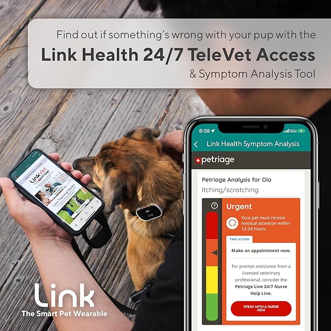 Link GPS Dog Tracker + Activity Monitor | Training Tools, Health Tracker, Waterproof, Flashlight, Lightweight, PetPass & Vet Record Storage, Fits On Most Collars | iPhone & Android Apps