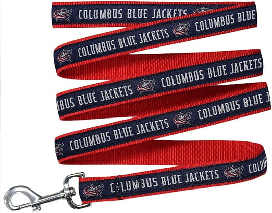 Pets First NHL Columbus Blue Jackets Leash for Dogs & Cats, Medium. - Walk Cute & Stylish! The Ultimate Hockey Fan Leash!, Medium (4 ft Long x 0.62 in Width) (CBJ-3031-MD)