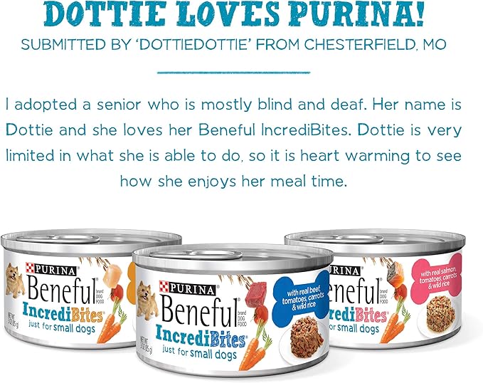 Purina Beneful Small Breed Wet Dog Food Variety Pack, IncrediBites - (2 Packs of 12) 3 oz. Cans