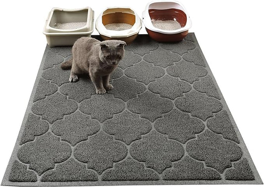 Cat Litter Mat, XL Super Size, Phthalate Free, Easy to Clean, 46x35 Inches, Durable, Soft on Paws, Large Litter Mat.