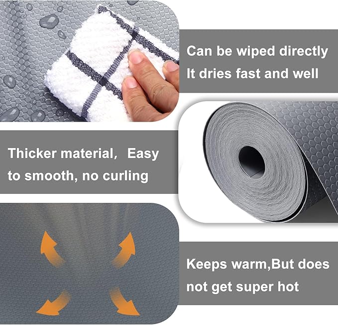 Reptile Tank Accessories,EVA Leopard Gecko Bearded Dragon Tank Accessories, Terrarium Tank Decor Carpet Substrate for Lizard, Iguana, Snake, Tortoise, Non-Adhesive Reptile Habitat Bedding, Grey