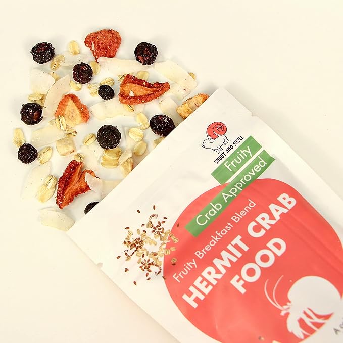 Hermit Crab Food - Eco Animal Pet Snack Treat for Protein & Nutrients - Aquatic Pet Animal Snack Treat (3pack-Fruity Breakfast Blend)