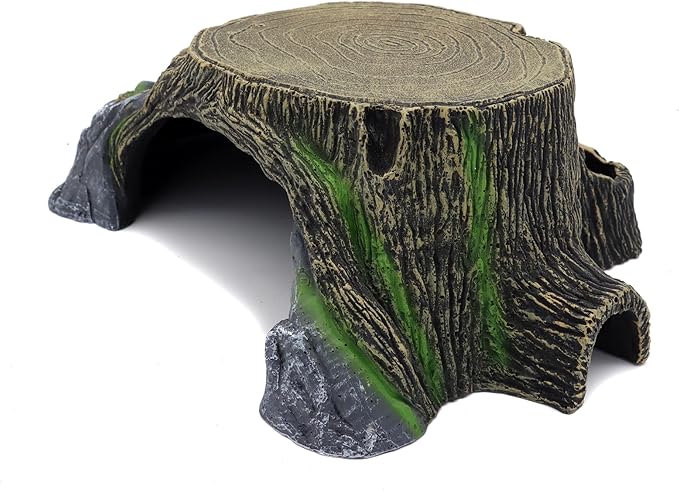 Extra Large Resin Reptile Hideouts Cave Habitat Decor for Reptiles, Amphibians, Fish Tanks and Gecko, Leopard