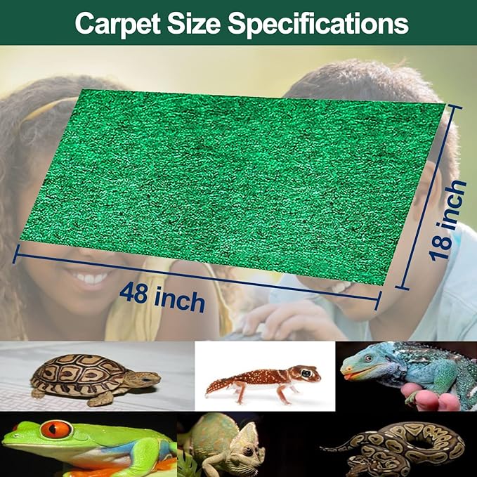 48" x 18" Reptile Carpet, Terrarium Liner Bedding Reptile Substrate Sand Mat for Cage Lizard Bearded Dragon Gecko Snake Tortoise