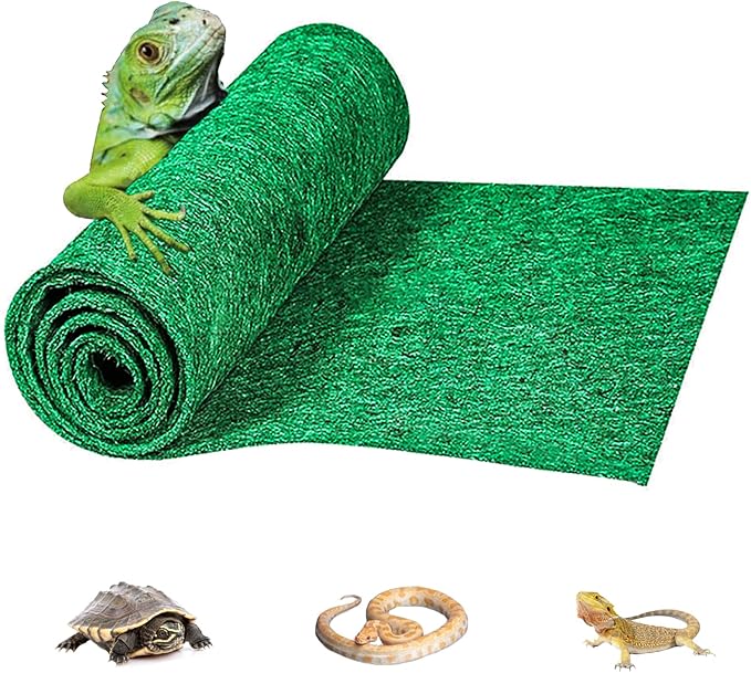 48" x 18" Reptile Carpet, Terrarium Liner Bedding Reptile Substrate Sand Mat for Cage Lizard Bearded Dragon Gecko Snake Tortoise