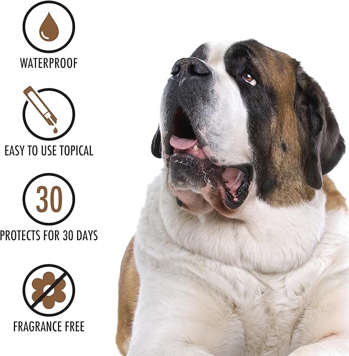 Ultra Flea And Tick Prevention For Dogs - Dog and Puppy Treatment and Control - Mosquito Repellent - XL, Fast Acting Waterproof Topical Drops, 4 Month Supply