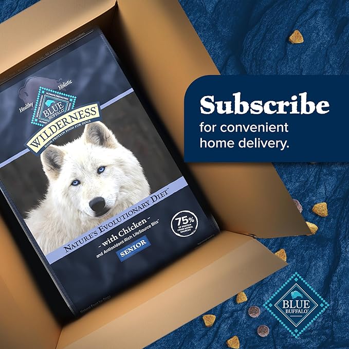 Blue Buffalo Wilderness High-Protein Natural Dry Food for Senior Dogs, Chicken Recipe, 13-lb. Bag