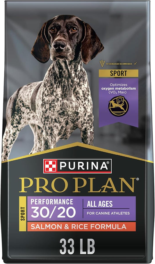 Purina Pro Plan High Energy, High Protein Dog Food, SPORT 30/20 Salmon & Rice Formula - 33 lb. Bag