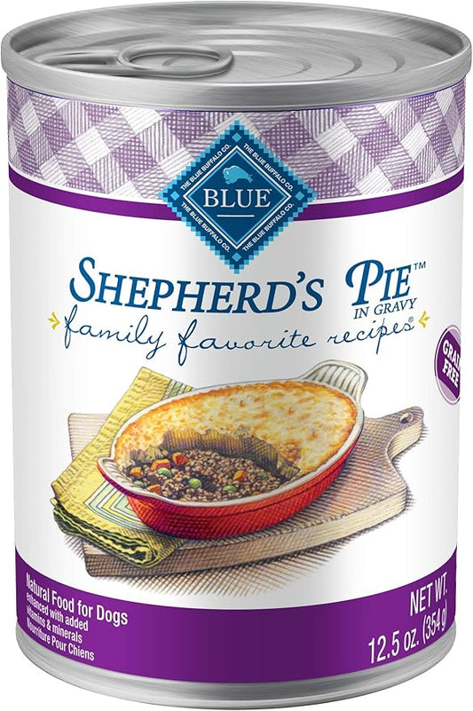 Blue Buffalo Family Favorites Adult Wet Dog Food, Made with Natural Ingredients, Shepherd's Pie, 12.5-oz. Can (Pack of 12)