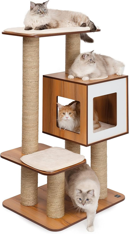 Catit Vesper High Base Giant Cat Tree, Cat Furniture, Walnut