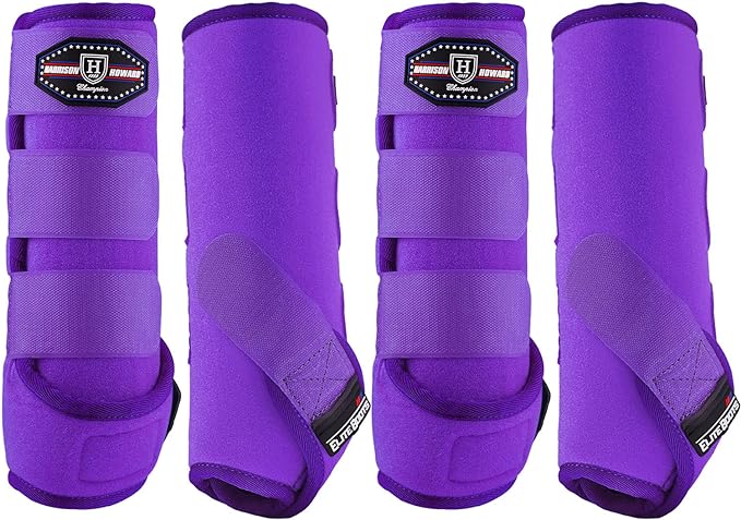 Harrison Howard Horse Sport Medicine Front Shock-Absorbing Boots All-Round Lower Limb Protection & Support Sport Boots Athletic Boots Perfect for Endurance Training and Performance Regal Purple M