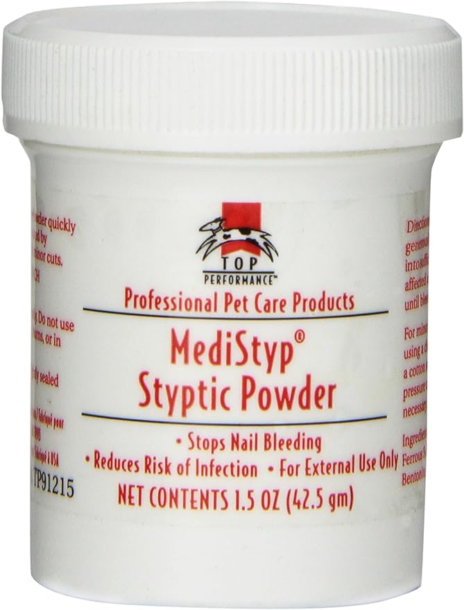 Top Performance MediStyp Pet Styptic Powder with Benzocaine, 1-1/2-Ounce,white