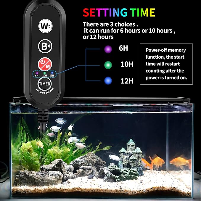 LED Aquarium Light, 24/7 Mode Fish Tank Light Full Spectrum Aquarium Plant Light, 55 W Aquarium Light Bar with Timer Extendable Bracket, Adjustable Brightness for 42-52 inch Fish Tank
