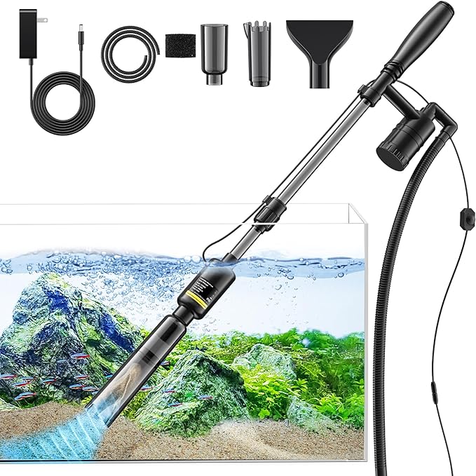 Fish Tank Cleaner - Aquarium Gravel Cleaner, 530GPH/32W Electric Fish Tank Cleaning Tools, Adjustable Water Flow Aquarium Cleaner Kit, Turtle Betta Fish Tank Cleaner for Wash Sand, Water Changing