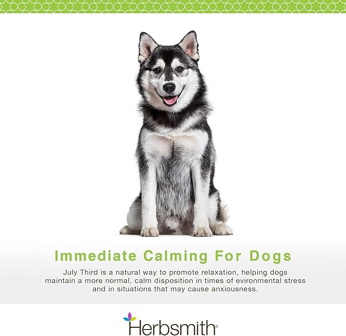 Herbsmith July Third - Canine Calming Chews - Calming Herbs for Dogs - Anxiety Supplements for Dogs - 30ct Large Chews