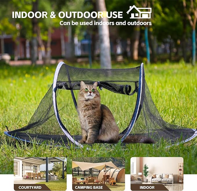 Pop-up Cat Tent, Portable Pet Playpen for Outdoor&Indoor,Outdoor Cat Enclosures - Cat Playpen for Camping,Traveling,Sunbathing