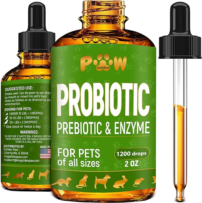 Cat Probiotic | Dog Probiotic | Dog and Cat Digestive Support | Cat & Dog Probiotic Supplements | Probiotic for Cats | Liquid Probiotics for Dogs | 2 Oz