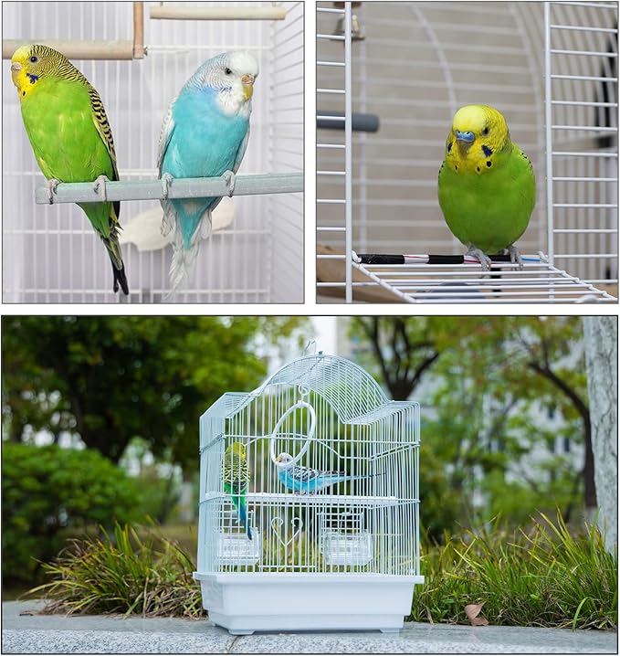 Small Bird Travel Cage-Lightweight Small Birds Starter Kit with Birdcages and Accessories Great for Parakeets Lovebirds Parrotlets Finches Canaries Removable Plastic Tray Include